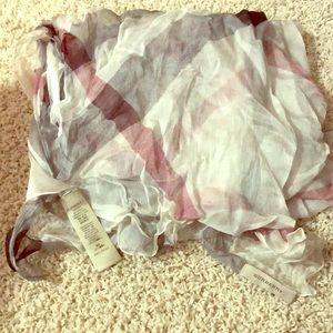 100% Silk Burberry Check Scarf